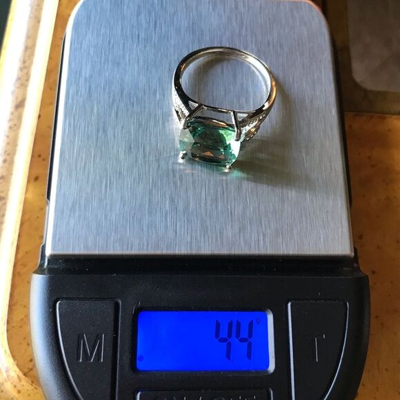 Teal Color Changing Fluorite Sterling Silver Ring Size 8.75 - Picture 5 of 9